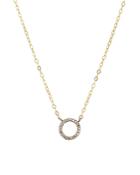 Bloomingdale's Diamond Open Circle Pendant Necklace In Gold-plated Sterling Silver, 15 - 100% Exclusive