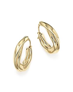 14k Yellow Gold Twisted Oval Drop Earrings - 100% Exclusive