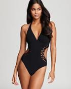 Profile By Gottex Kenya Solid Cutout Monokini Swimsuit
