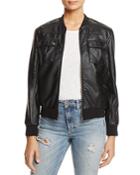Cupcakes And Cashmere Dugan Faux Leather Bomber Jacket