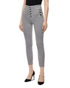 J Brand Natasha Sky-high Crop Jeans In Coated Silverspoon