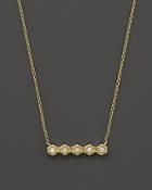 Dana Rebecca Designs 14k Yellow Gold Mini Hexagon Bar Necklace With Diamonds, 16
