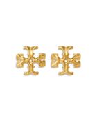 Tory Burch Roxanne Logo Stud Earrings In Gold-tone