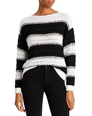 Lafayette 148 New York Striped Metallic Sweater