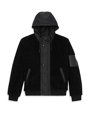 The Kooples Hooded Sherpa Fleece Jacket