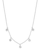 Roberto Coin 18k White Gold Diamonds By The Inch Dangling Droplet Necklace, 18