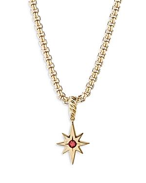David Yurman Cable Collectibles North Star Birthstone Charm In 18k Yellow Gold With Garnet