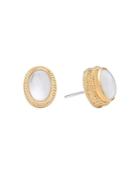 Anna Beck Mother Of Pearl Oval Stud Earrings In 18k Gold-plated Sterling Silver