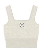Sandro Paris Cropped Embroidered Knit Top