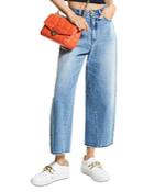 Michael Michael Kors Cropped Wide Leg Jeans In Vintage Classic Wash