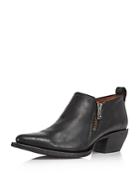 Frye Women's Sacha Pointed Toe Leather Mid Heel Ankle Booties