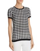 C By Bloomingdale's Gingham-front Cashmere Sweater - 100% Exclusive