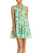 Aqua Frills And Florals Cotton Dress - 100% Exclusive