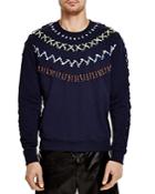 Msgm Cross Stitch Embroidered Sweatshirt