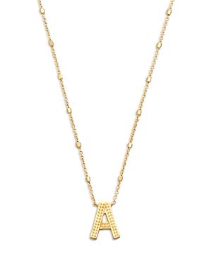 Kendra Scott Letter A Adjustable Pendant Necklace In 14k Gold Plated, 19