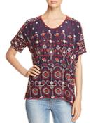 Johnny Was Melia Short-sleeve Embroidered Blouse