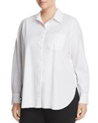 Lysse Plus Schiffer Pocketed Pleated-back Button-down Shirt