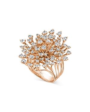Hueb 18k Rose Gold Luminus Diamond Cluster Ring