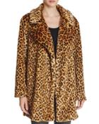 Scotch & Soda Leopard Print Faux Fur Coat