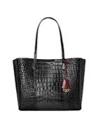 Tory Burch Perry Embossed Leather Triple Compartment Tote