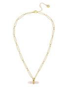 Allsaints Rose Quartz Large Link Pendant Necklace, 18-20