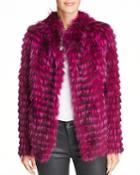 Peri Luxe Feathered Fox-fur Jacket