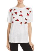 Banner Day Red Poppy Embroidered Tee