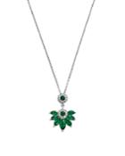 Bloomingdale's Emerald & Diamond Marquis Pendant Necklace In 14k White Gold - 100% Exclusive