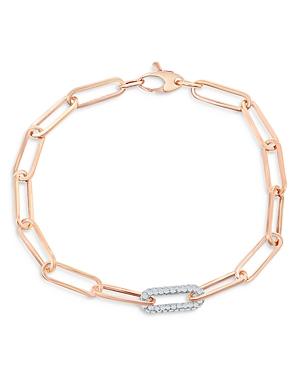 Bloomingdale's Diamond Paperclip Bracelet In 14k White & Rose Gold, 0.60 Ct. T.w. - 100% Exclusive