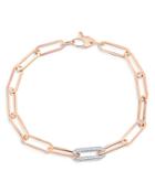 Bloomingdale's Diamond Paperclip Bracelet In 14k White & Rose Gold, 0.60 Ct. T.w. - 100% Exclusive