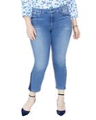 Nydj Plus Sheri Contrast-panel Skinny Ankle Jeans