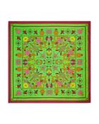 Tory Burch Green Splash Silk Square Scarf