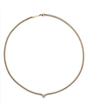 Zoe Chicco 14k Yellow Gold Midi Bitty Symbols Diamond Heart Collar Necklace, 16