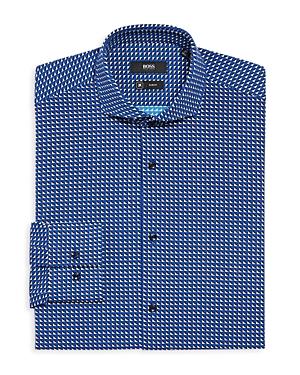 Boss Jason Performance Stretch Geometric Slim Fit Dress Shirt