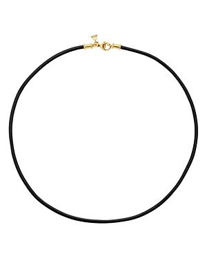 Temple St. Clair 18k Yellow Gold Black Leather Cord Necklace, 18