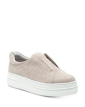 J/slides Women's Noel Nubuck Leather Slip On Platform Sneakers