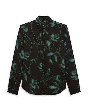 The Kooples Blurred Rose Print Regular Fit Button Down Shirt