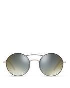 Oliver Peoples Nickol Mirrored Round Sunglasses, 53mm