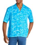 Boss Lars Abstract Print Regular Fit Button Down Camp Shirt