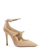 Karen Millen Women's Suede Strappy Pointed Toe Mary Jane Pumps