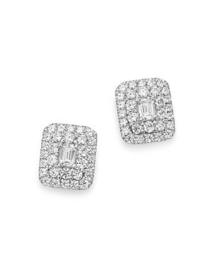 Bloomingdale's Diamond Halo Rectangle Earrings In 14k White Gold, 1.0 Ct. T.w. - 100% Exclusive