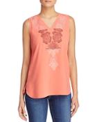Nic+zoe Lovely Lei Embroidered Tank