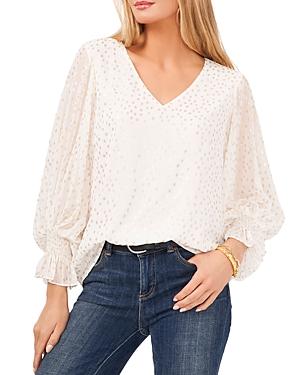 Vince Camuto Printed Smocked Cuff Top