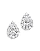 Bloomingdale's Diamond Pear Shaped Halo Stud Earrings In 14k White Gold, 0.60 Ct. T.w. - 100% Exclusive