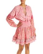 Hemant And Nandita Cotton Block Print Peasant Mini Dress