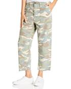 Mother Private High-rise Patch Pocket Straight-leg Ankle Jeans In Camouflage