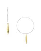 Argento Vivo Two-tone Hoop Drop Earrings In 18k Gold-plated Sterling Silver & Sterling Silver