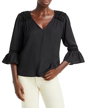 Aqua Crochet Inset Bell Sleeve Top - 100% Exclusive