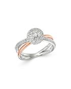 Bloomingdale's Diamond Halo Ring In 14k Rose & White Gold, 0.45 Ct. T.w. - 100% Exclusive