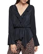 Bcbgeneration Ruffle-trimmed Crossover Top